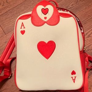 Disney Loungefly Alice in Wonderland red heart card mini backpack